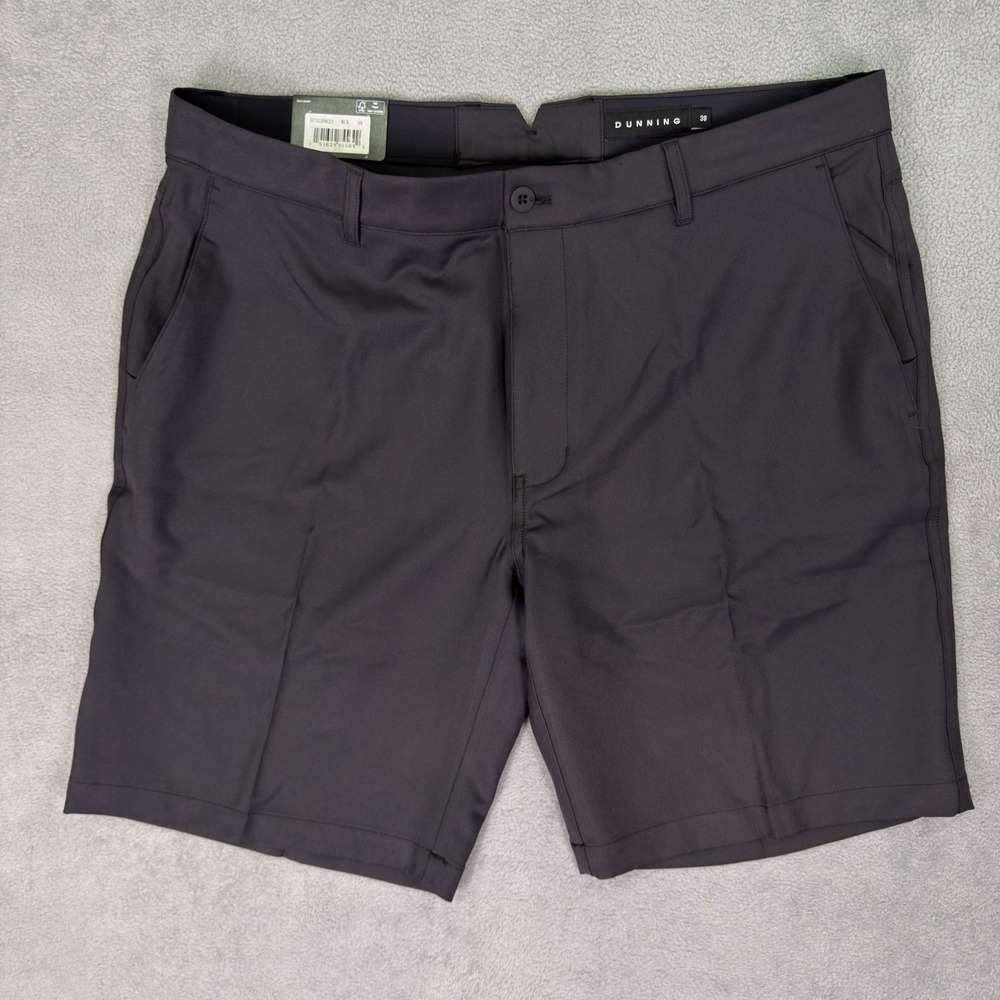 New Dunning Gold Shorts Mens 38 Black Performance Causal Textured 9" Inseam
